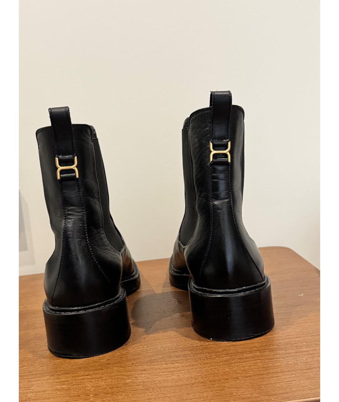CHLOE Черные кожаные ботильоны, фото 4