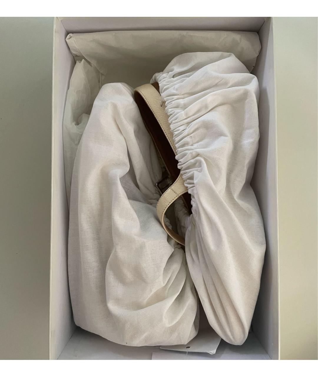 MAISON MARGIELA Бежевые кожаные туфли, фото 7