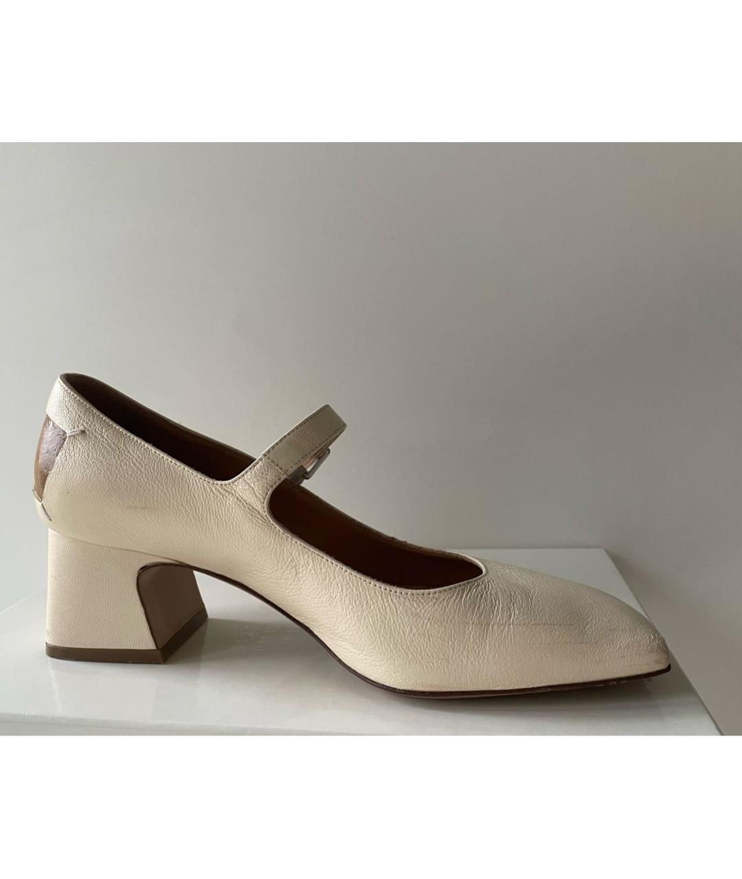 MAISON MARGIELA Бежевые кожаные туфли, фото 9