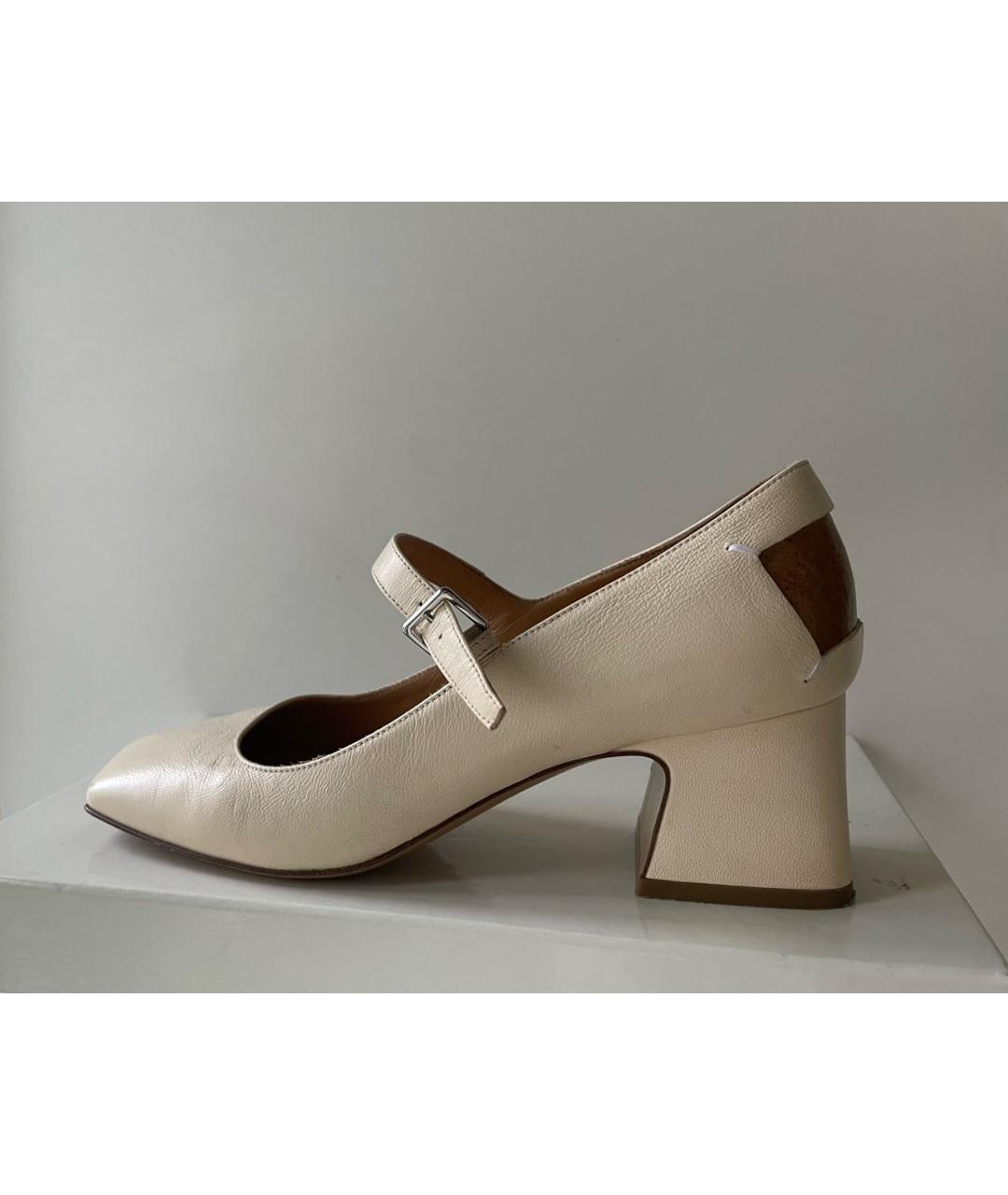 MAISON MARGIELA Бежевые кожаные туфли, фото 8