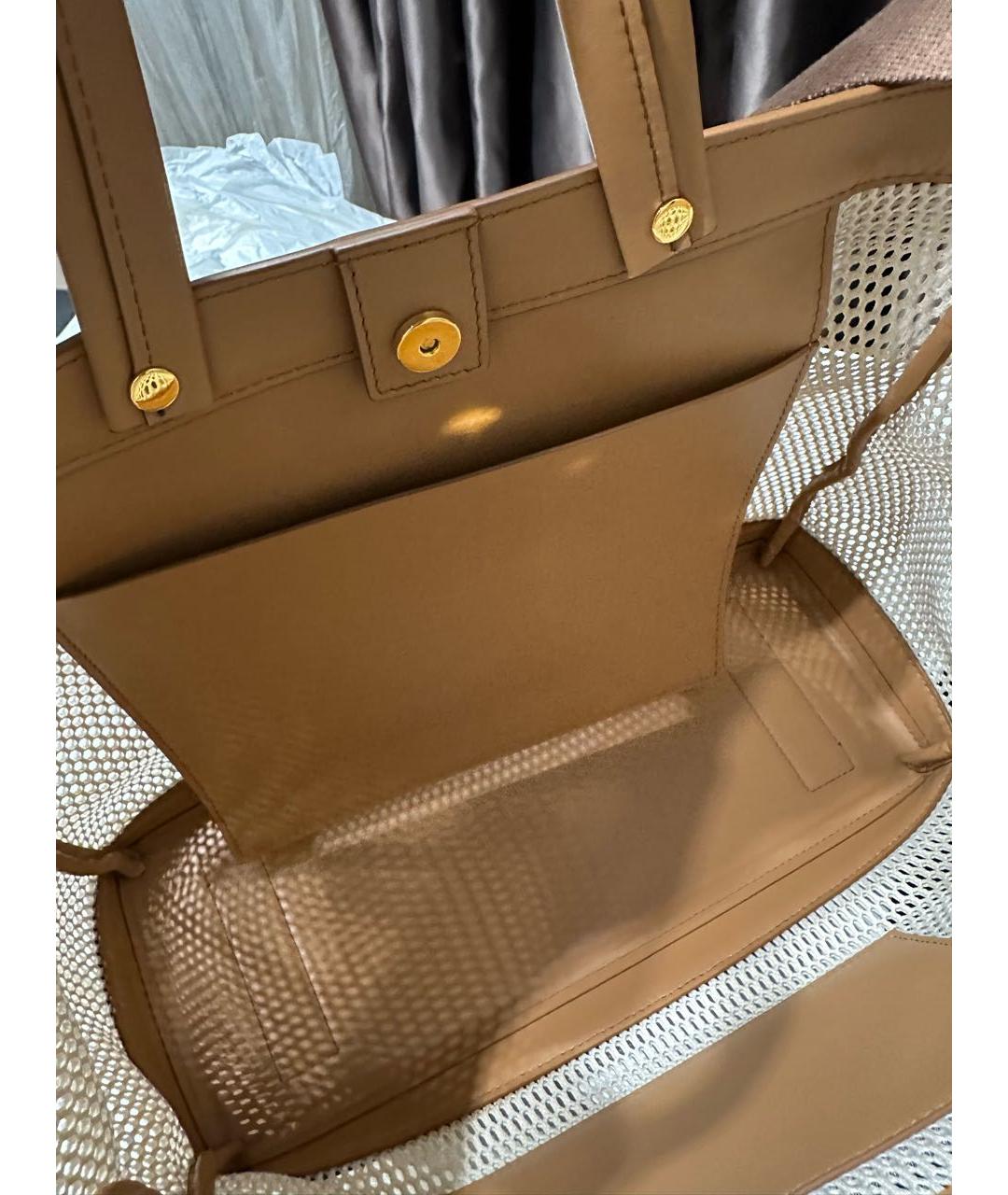 TOM FORD Бежевая тканевая пляжная сумка, фото 3