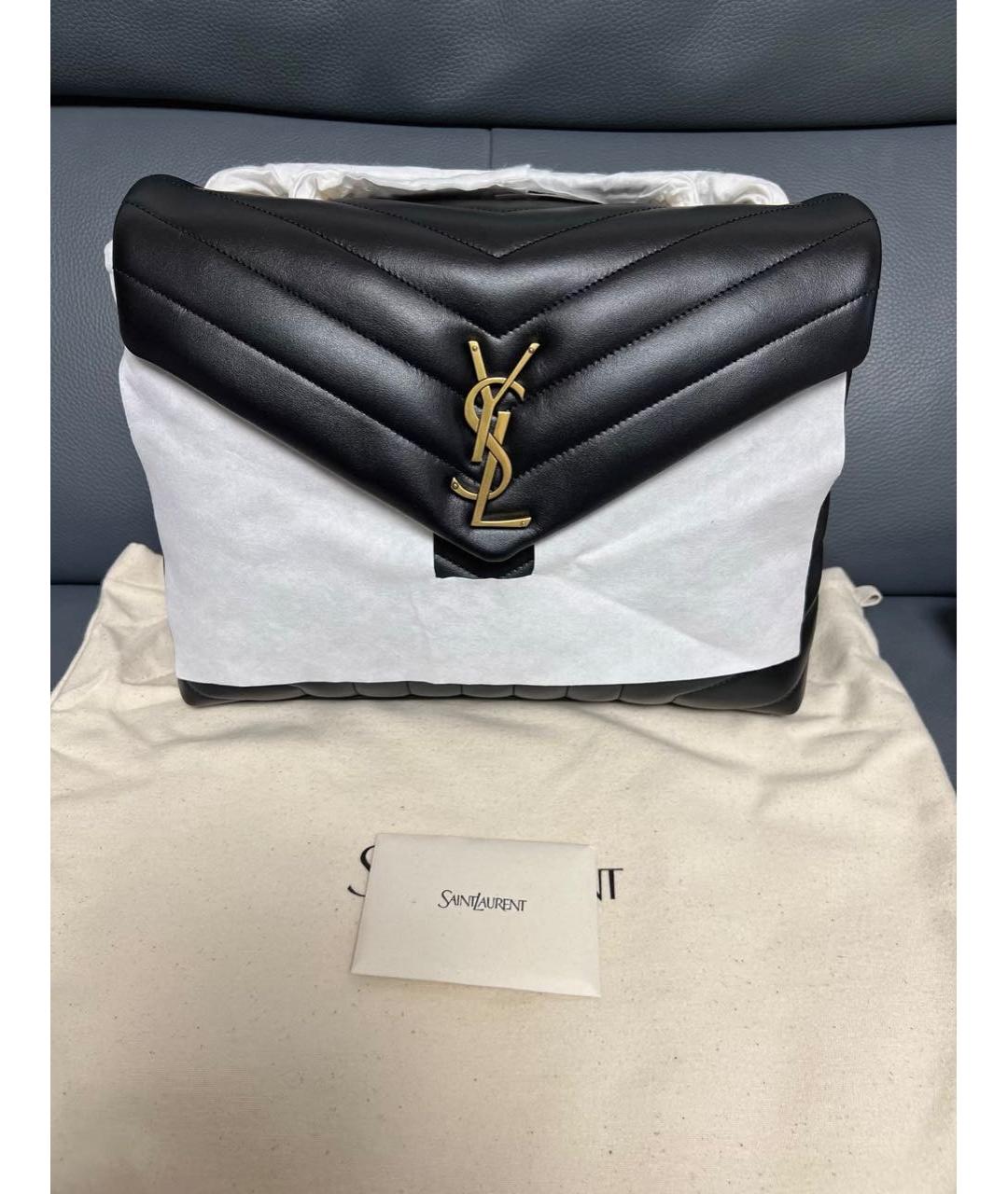 SAINT LAURENT Черная кожаная сумка через плечо, фото 2