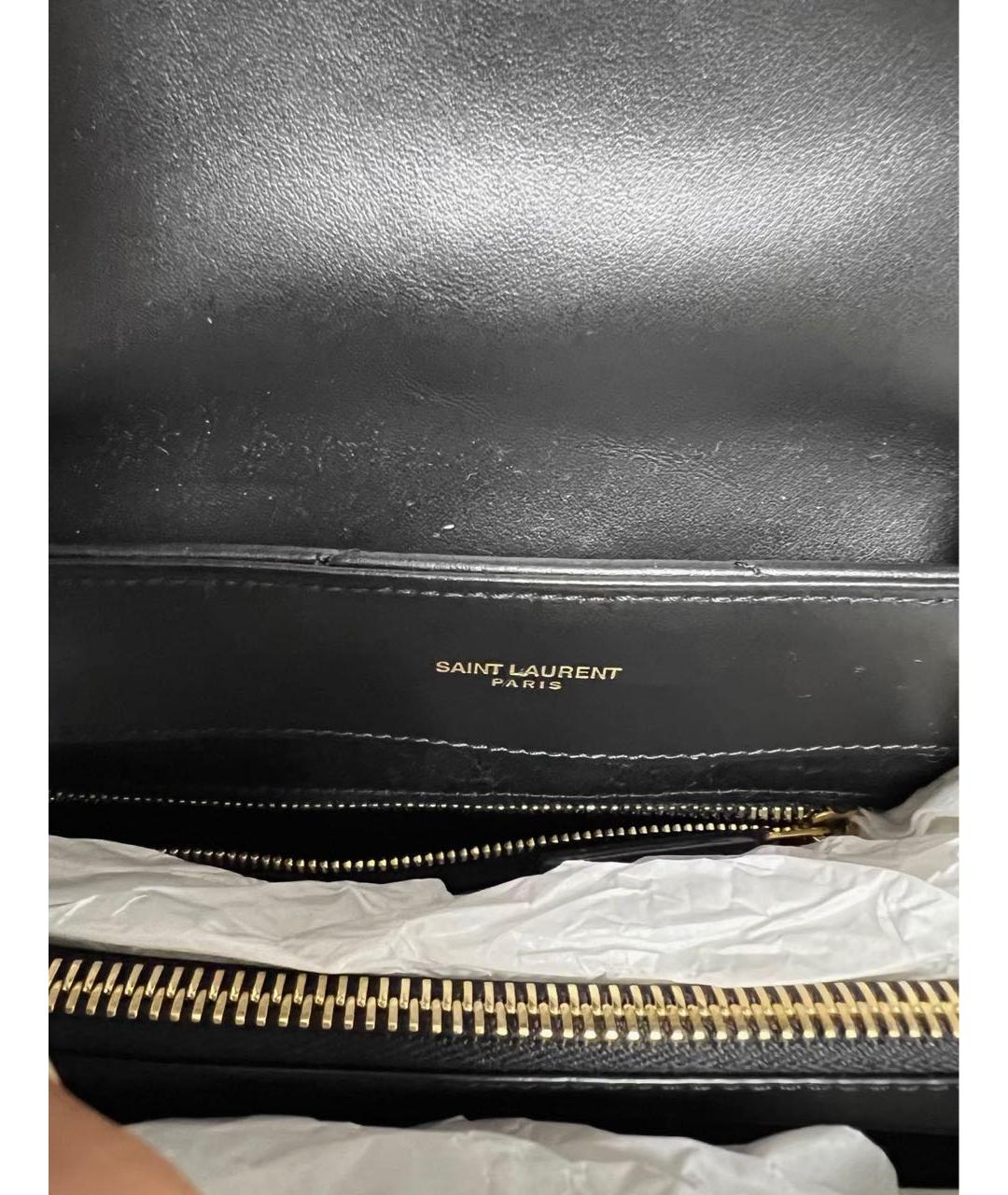 SAINT LAURENT Черная кожаная сумка через плечо, фото 8