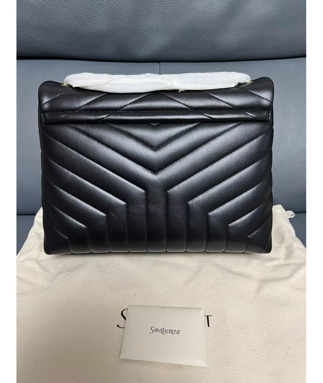 SAINT LAURENT Черная кожаная сумка через плечо, фото 3