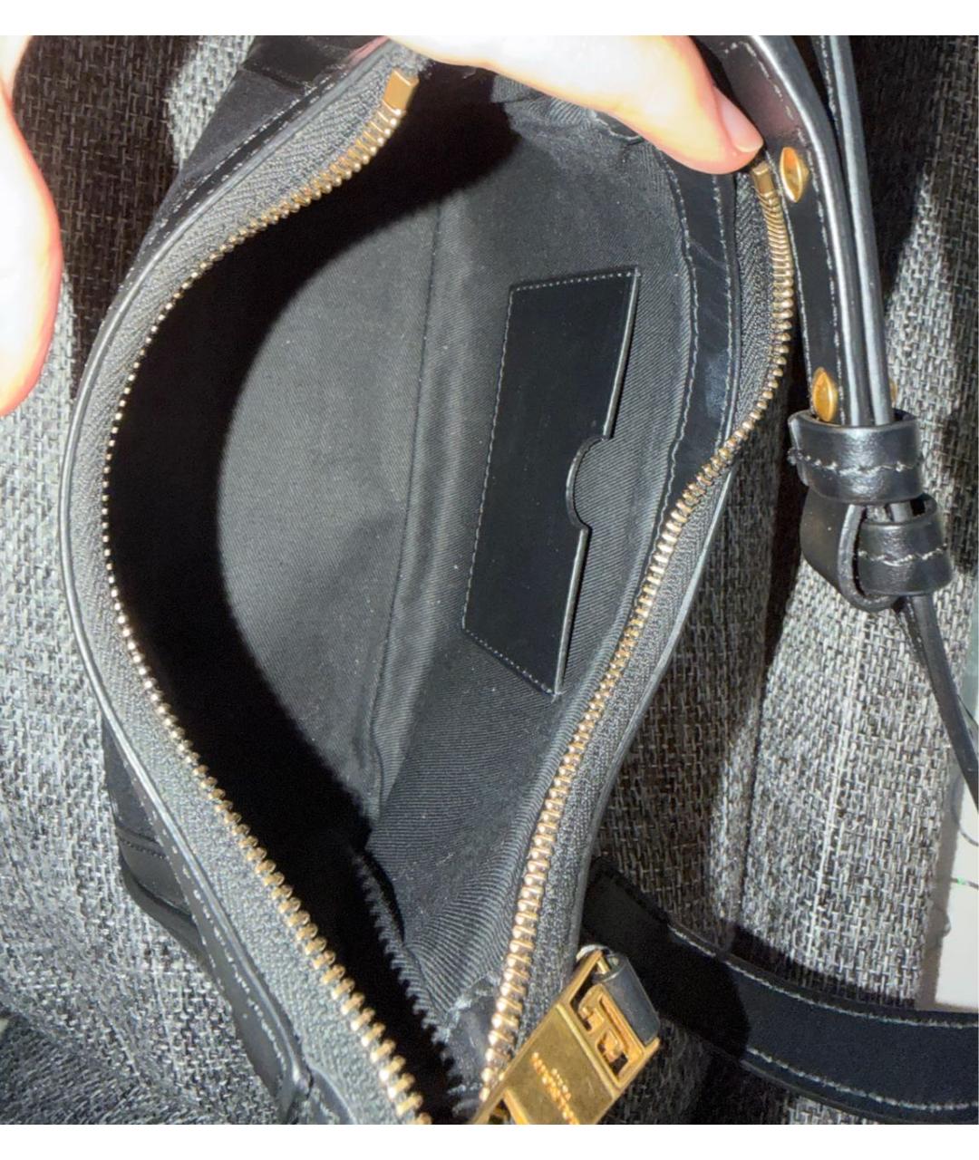 BALMAIN Черная хлопковая сумка с короткими ручками, фото 7