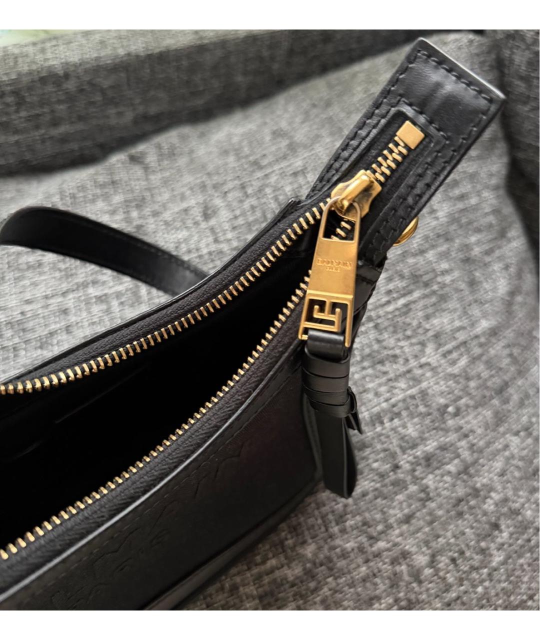 BALMAIN Черная хлопковая сумка с короткими ручками, фото 4