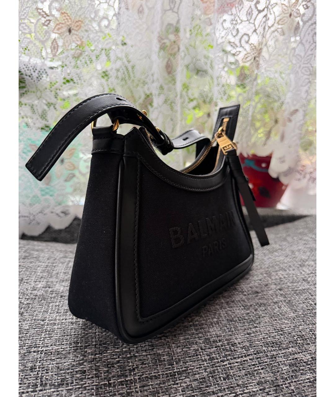 BALMAIN Черная хлопковая сумка с короткими ручками, фото 2