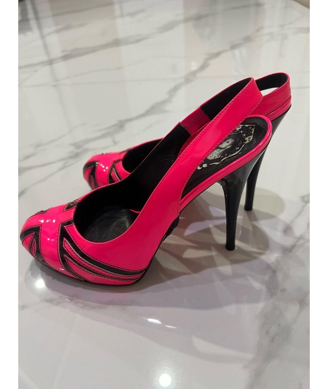 PHILIPP PLEIN Фуксия кожаные туфли, фото 5