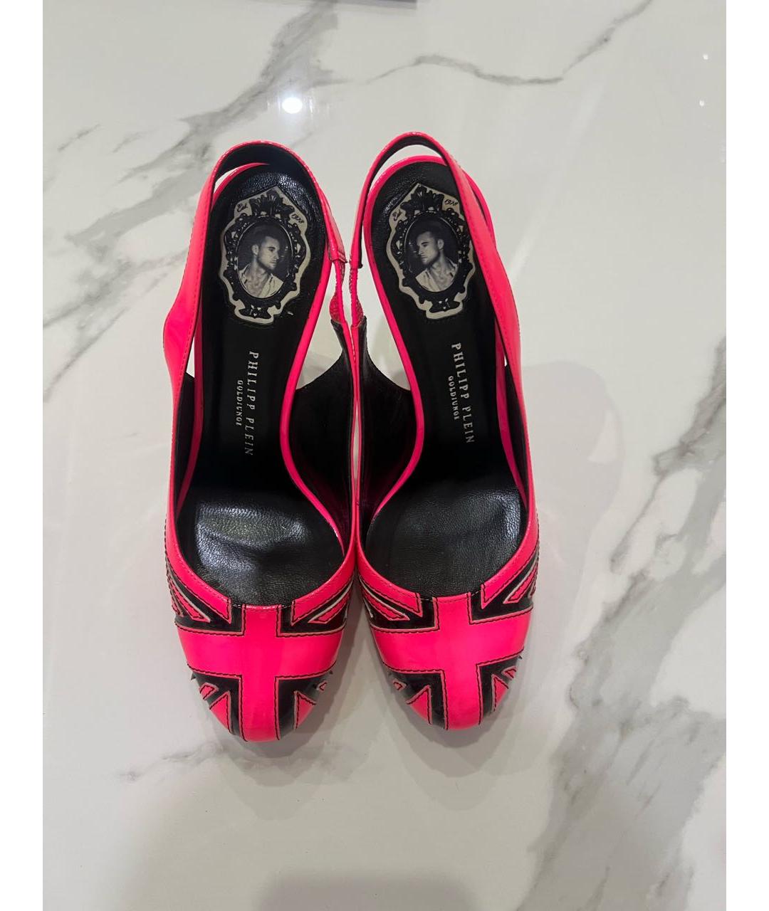 PHILIPP PLEIN Фуксия кожаные туфли, фото 2