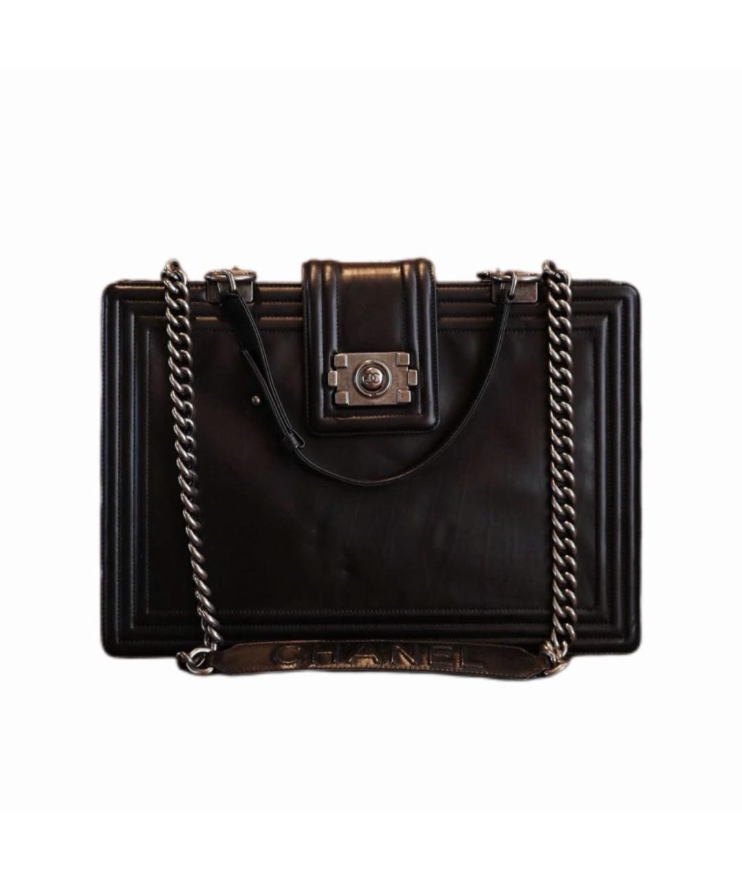 CHANEL Черная кожаная сумка тоут, фото 1