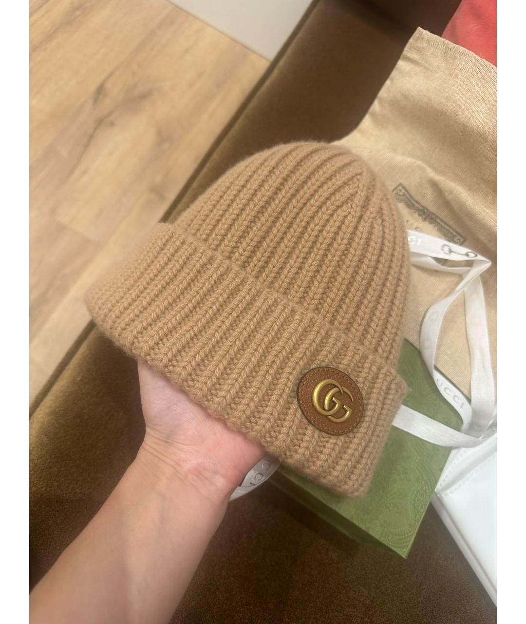 GUCCI Бежевая шерстяная шапка, фото 6