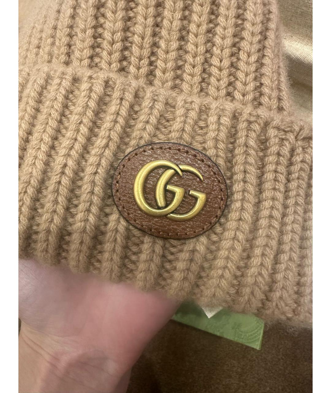 GUCCI Бежевая шерстяная шапка, фото 5