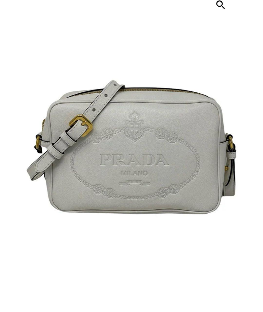 PRADA Белая кожаная сумка через плечо, фото 8