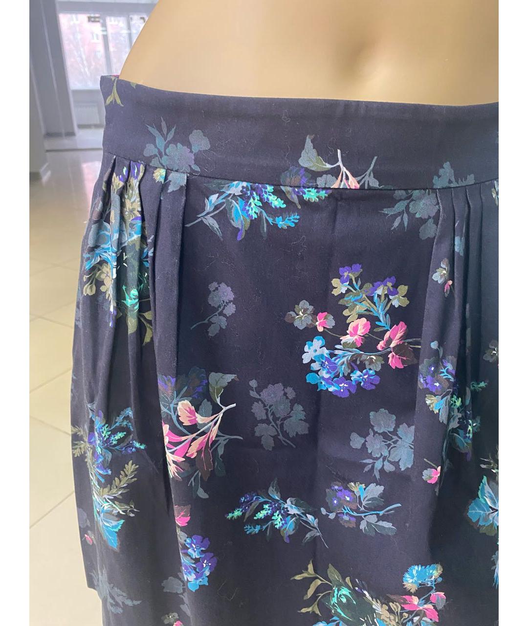 MAX MARA Темно-синяя хлопковая юбка мини, фото 3