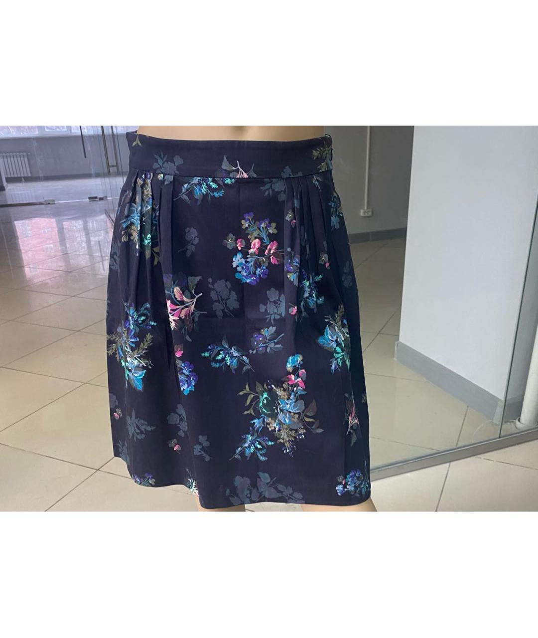 MAX MARA Темно-синяя хлопковая юбка мини, фото 2