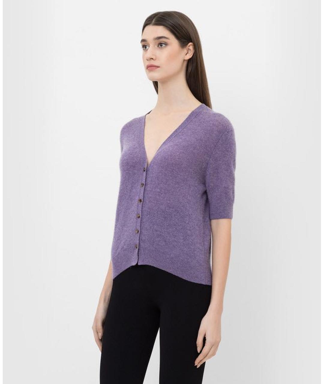 KHAITE Фиолетовый кашемировый кардиган, фото 3