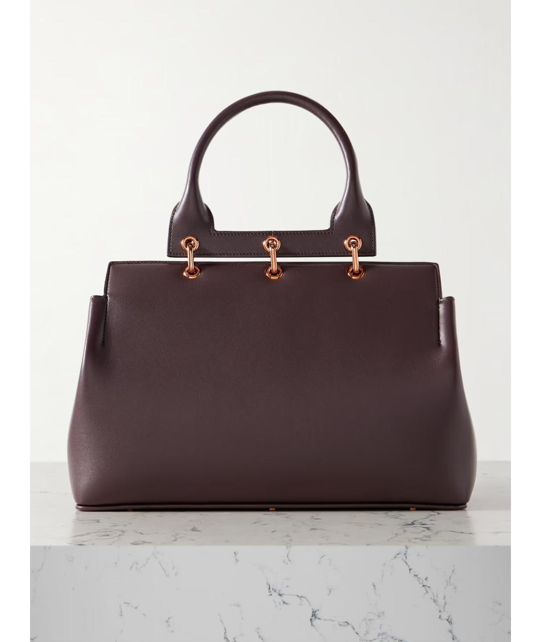 GABRIELA HEARST Бордовая кожаная сумка с короткими ручками, фото 7