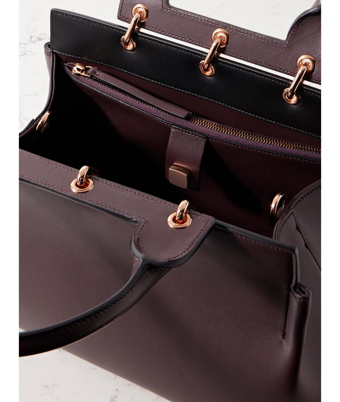 GABRIELA HEARST Бордовая кожаная сумка с короткими ручками, фото 5