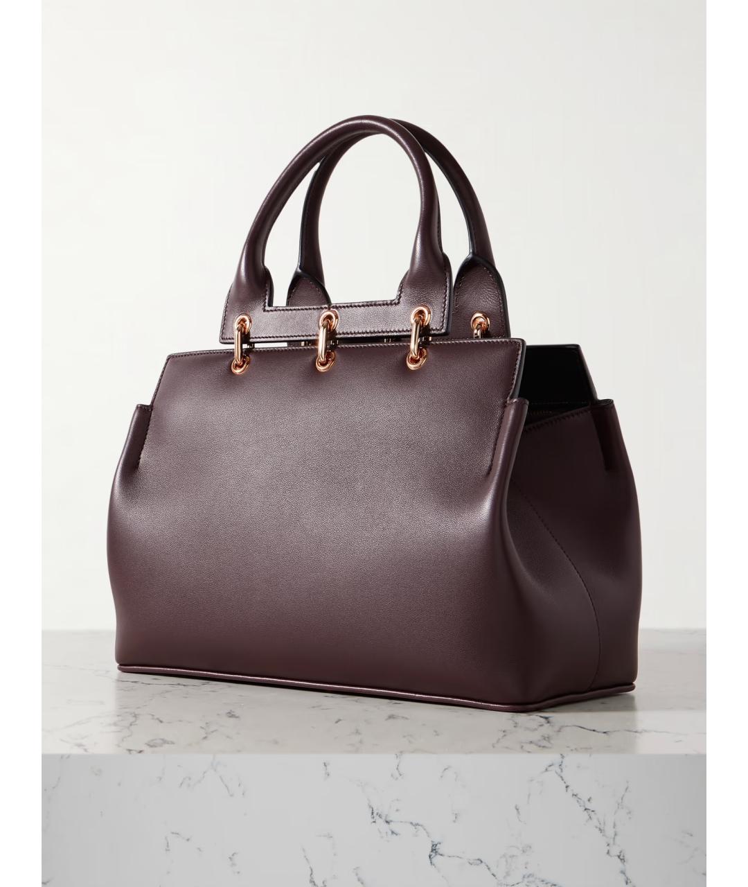 GABRIELA HEARST Бордовая кожаная сумка с короткими ручками, фото 4