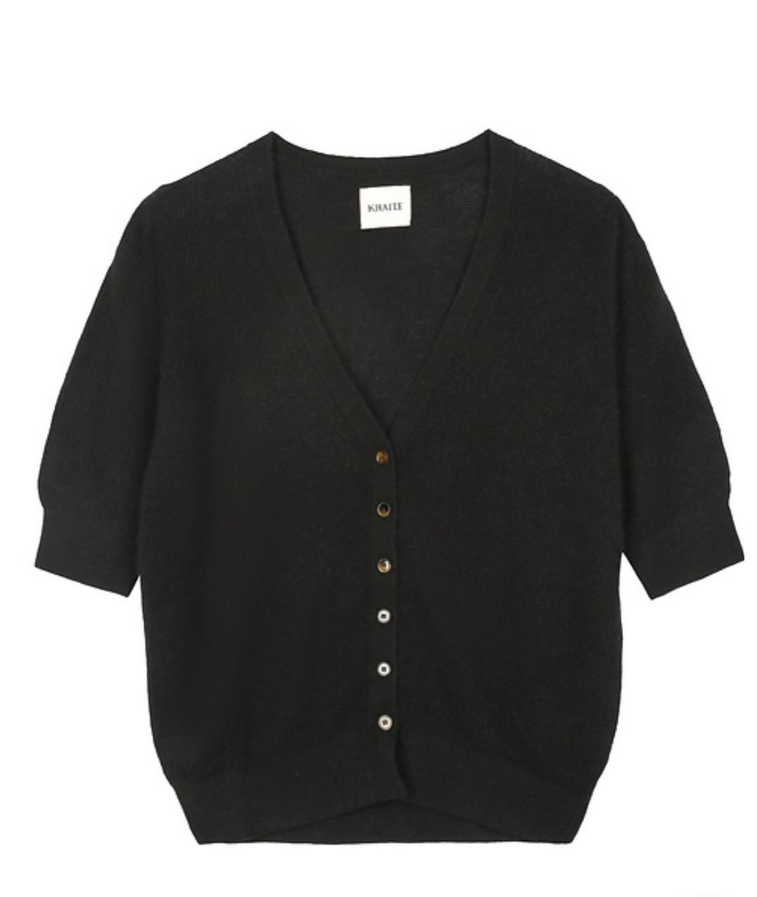 KHAITE Черный кашемировый кардиган, фото 1