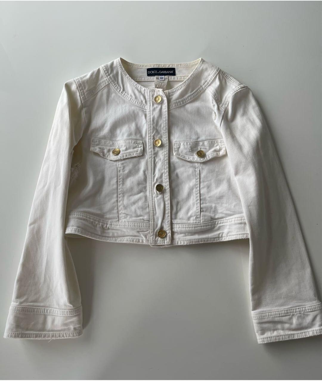 DOLCE&GABBANA Белый деним жакет/пиджак, фото 3