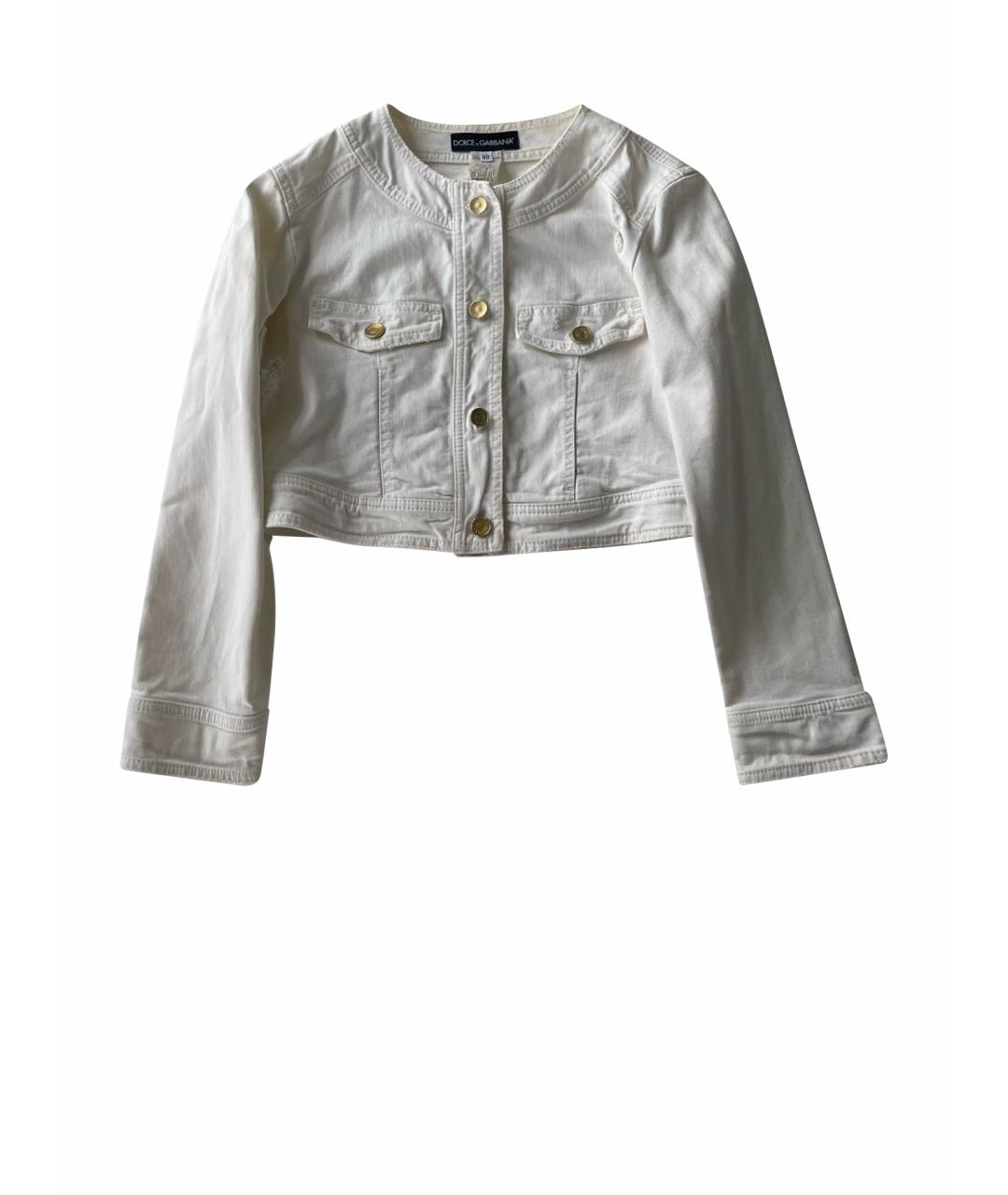 DOLCE&GABBANA Белый деним жакет/пиджак, фото 1