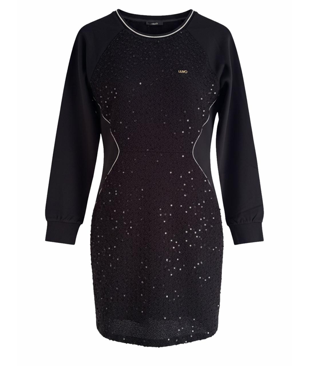 LIU JO Черное вискозное коктейльное платье, фото 1