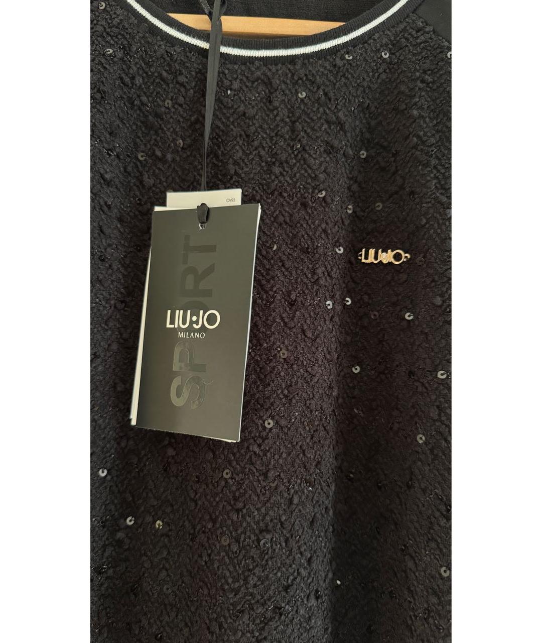 LIU JO Черное вискозное коктейльное платье, фото 3