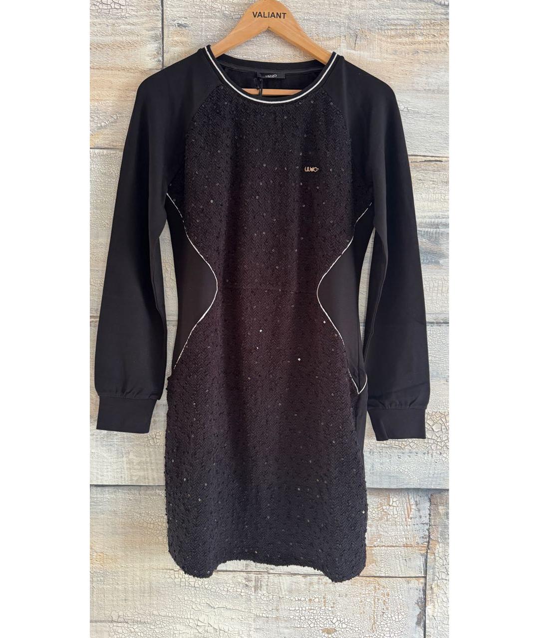 LIU JO Черное вискозное коктейльное платье, фото 5