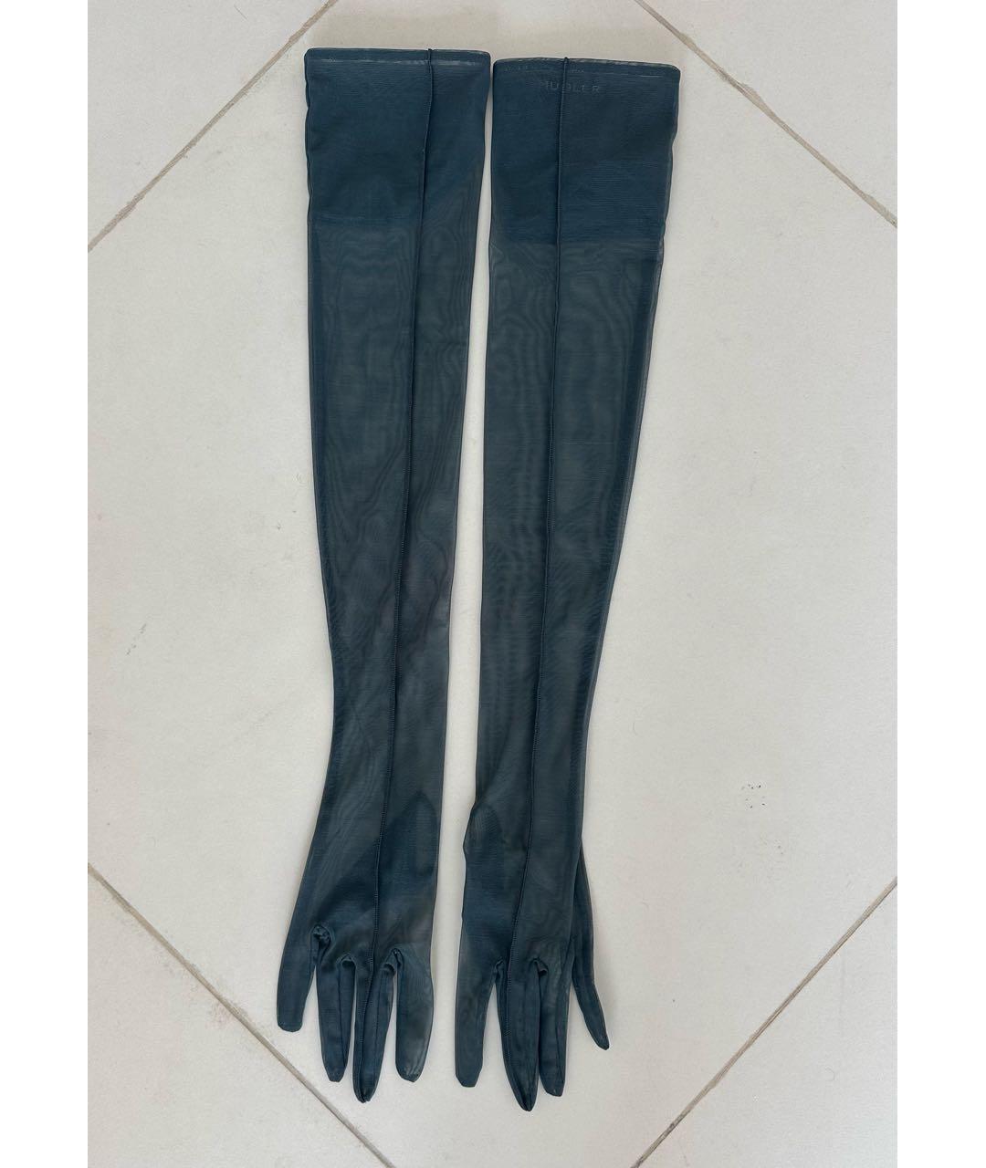 MUGLER Серые синтетические перчатки, фото 7