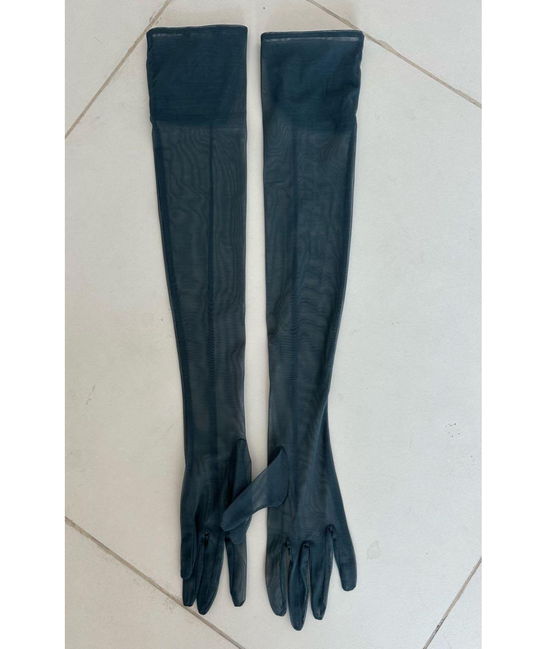 MUGLER Серые синтетические перчатки, фото 2