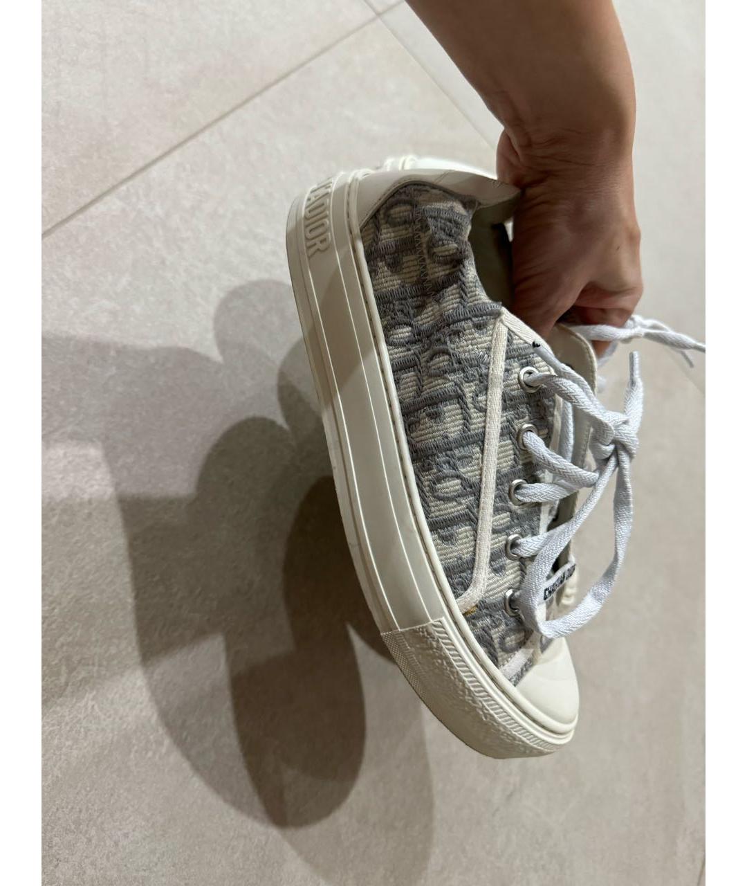 CHRISTIAN DIOR Серые текстильные кроссовки, фото 9