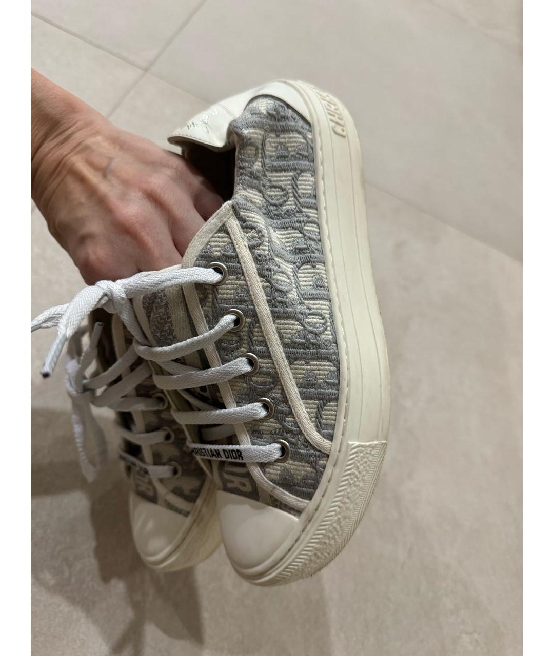 CHRISTIAN DIOR Серые текстильные кроссовки, фото 6