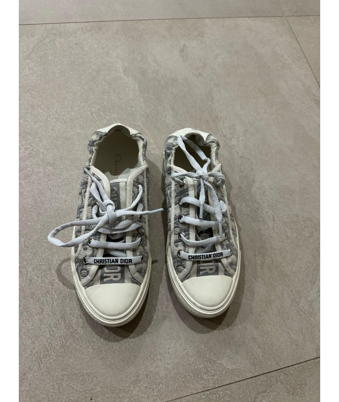 CHRISTIAN DIOR Серые текстильные кроссовки, фото 2