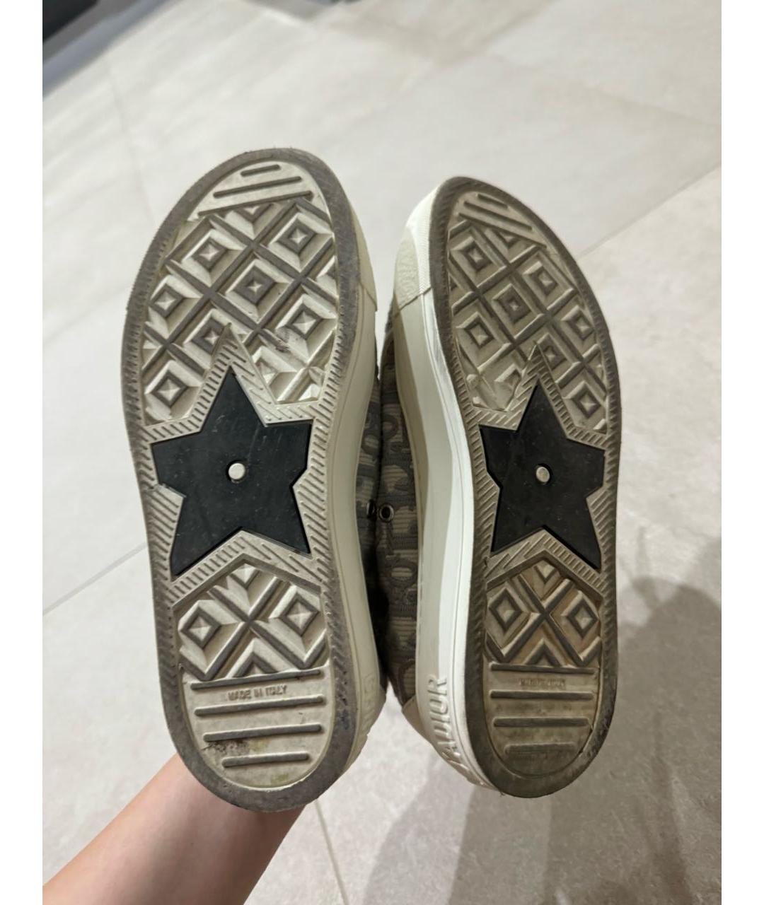CHRISTIAN DIOR Серые текстильные кроссовки, фото 4