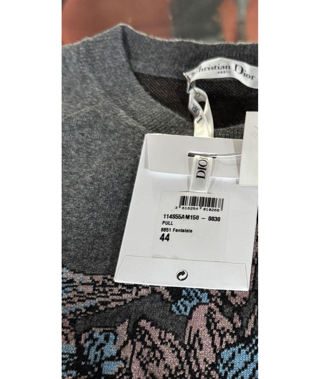 CHRISTIAN DIOR Серый кашемировый джемпер / свитер, фото 3