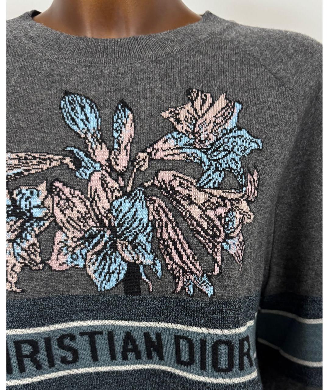 CHRISTIAN DIOR Серый кашемировый джемпер / свитер, фото 4