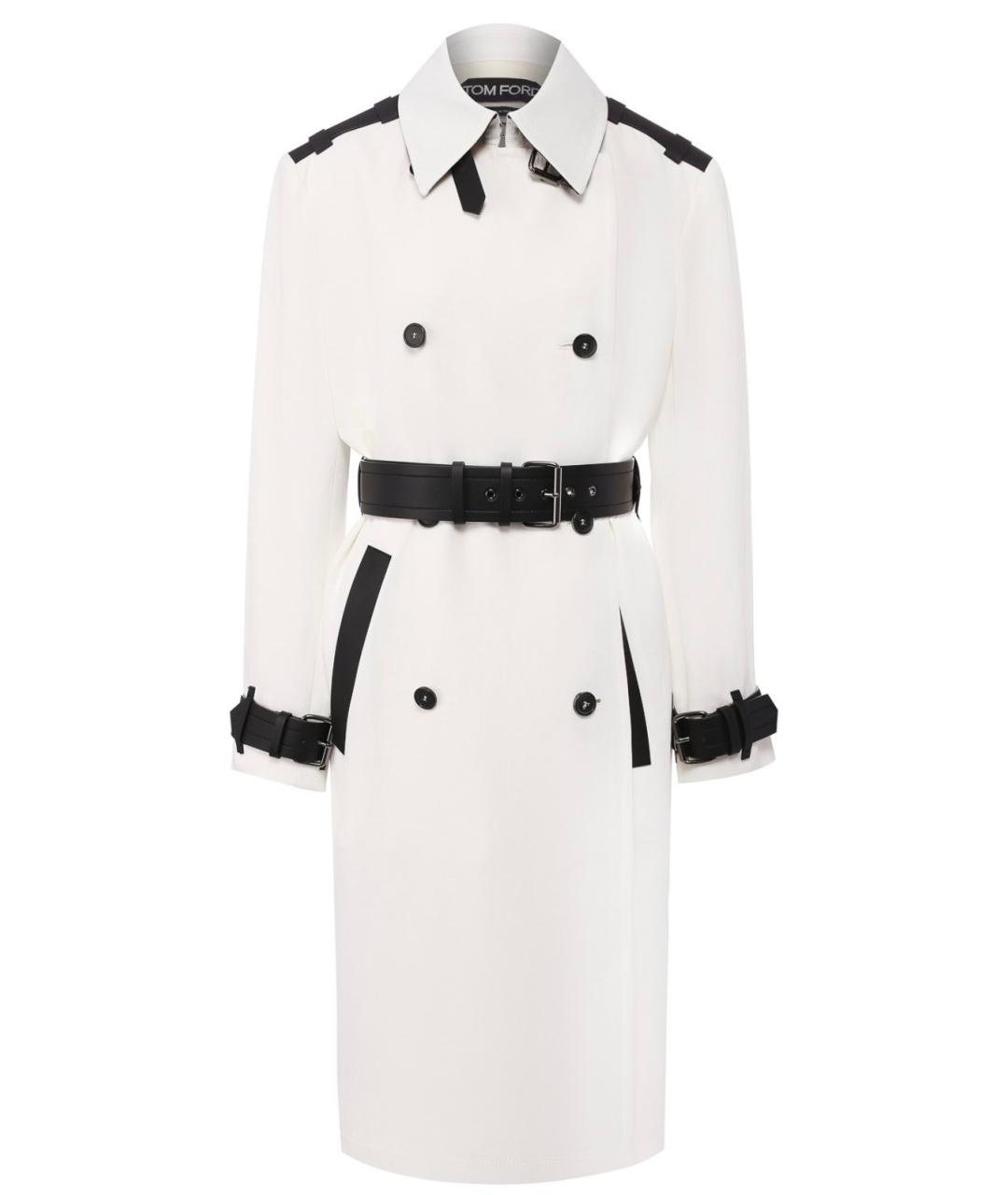 TOM FORD Белый кожаный тренч/плащ, фото 1