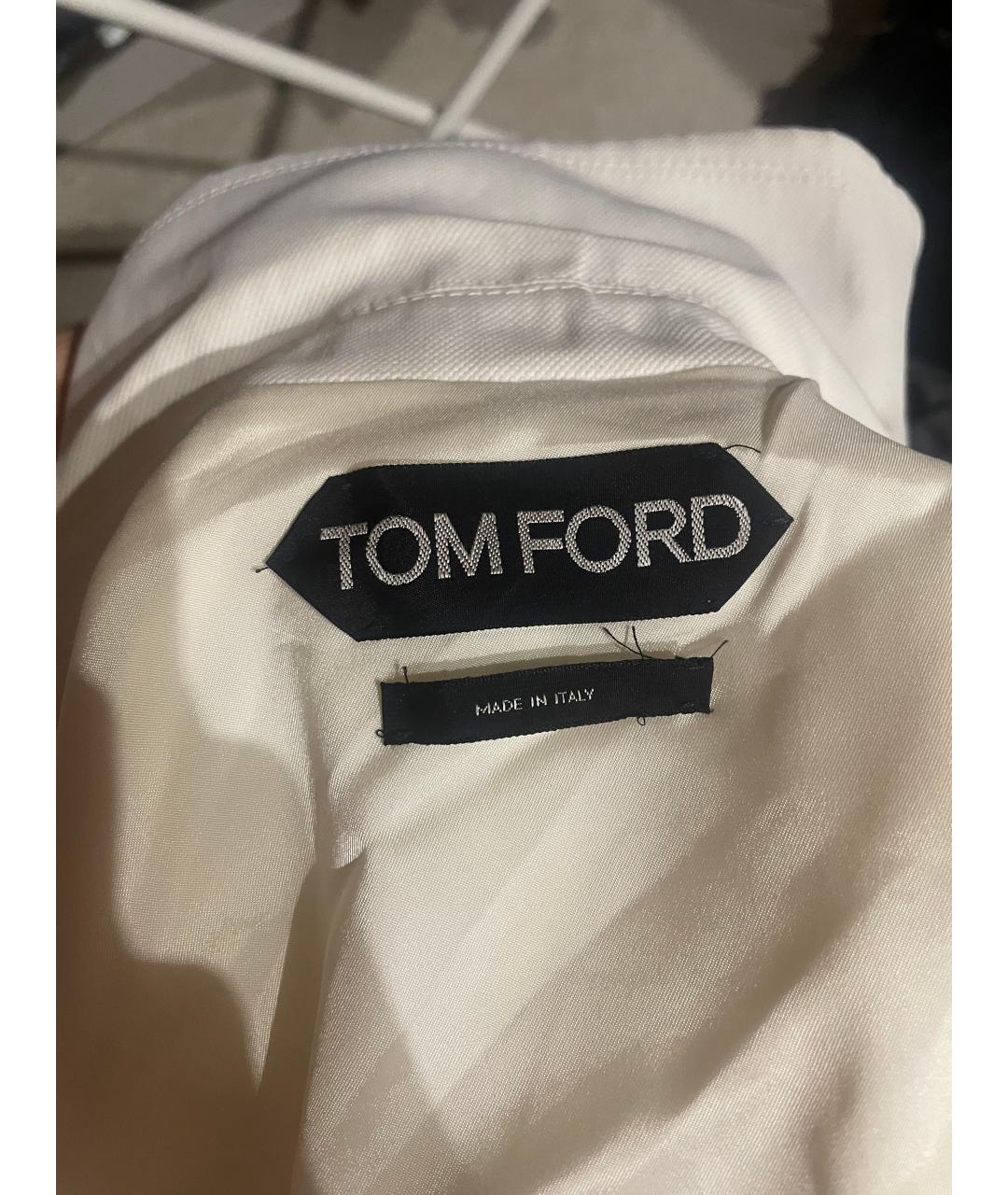 TOM FORD Белый кожаный тренч/плащ, фото 4