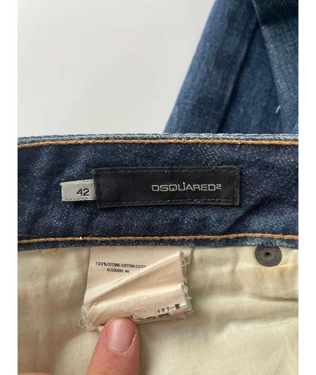 DSQUARED2 Темно-синие хлопковые джинсы слим, фото 4