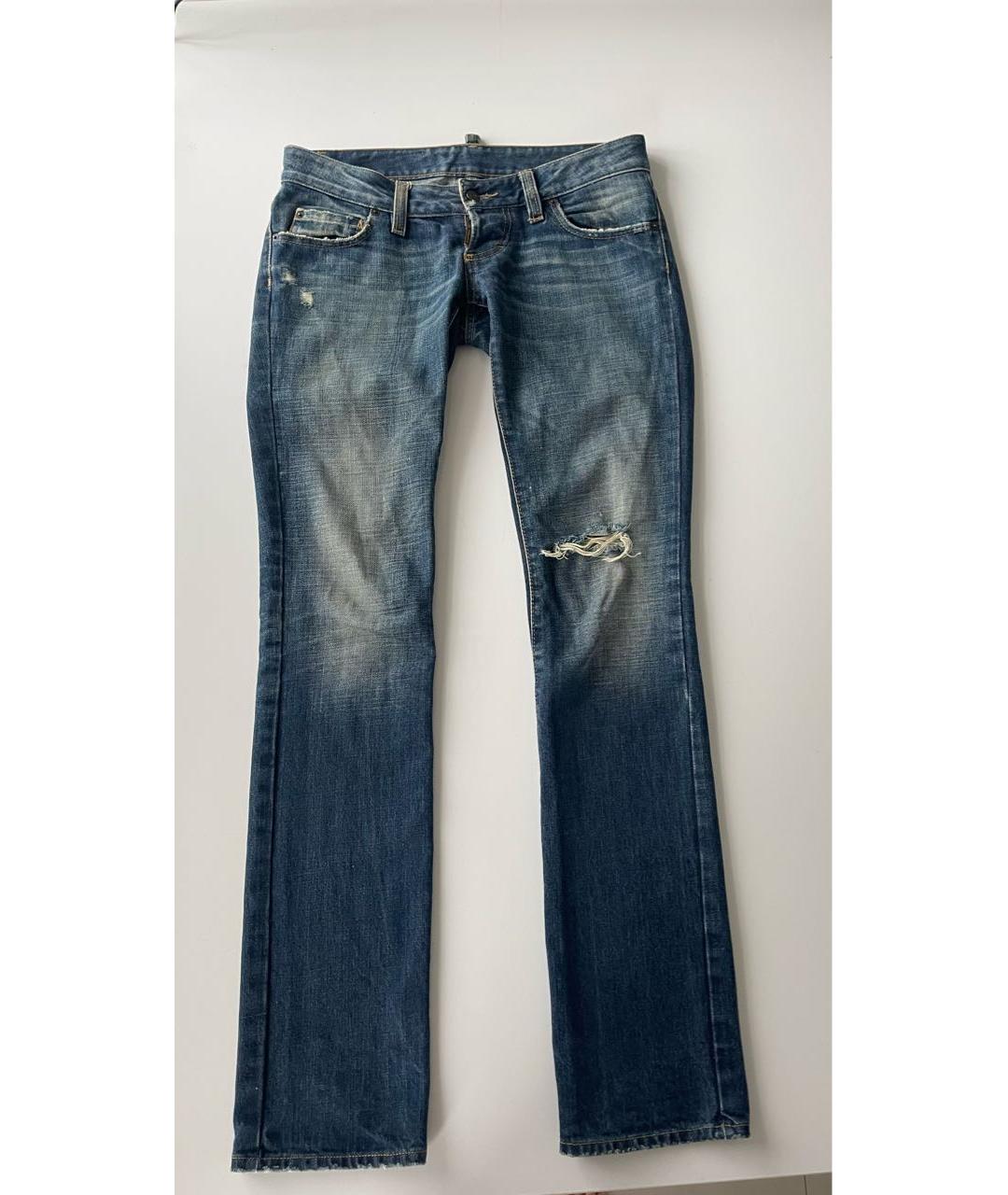 DSQUARED2 Темно-синие хлопковые джинсы слим, фото 5