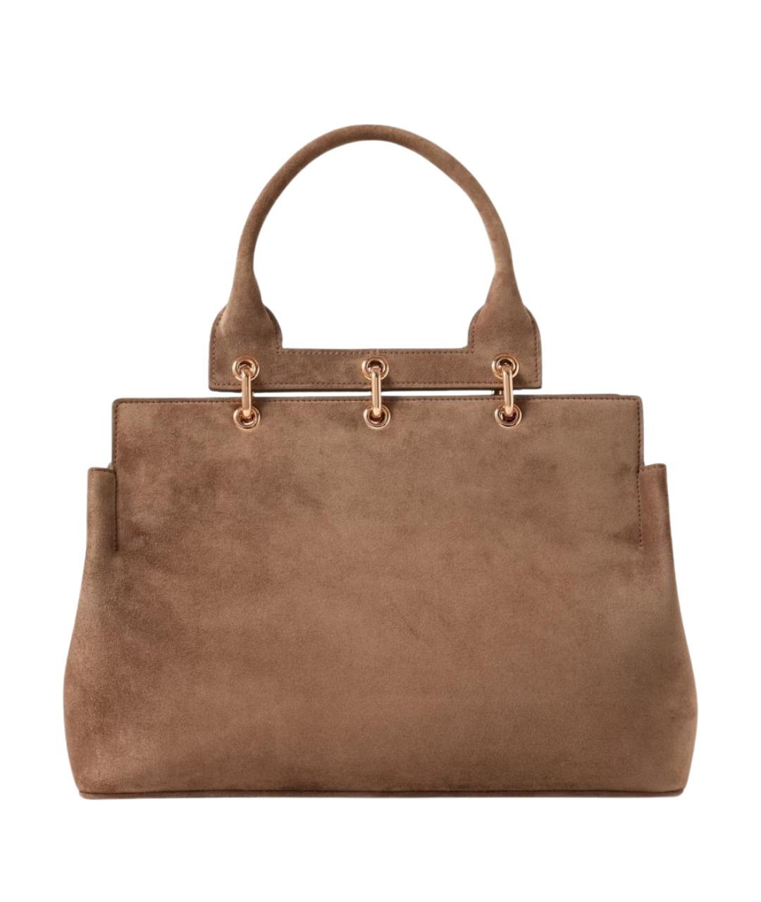 GABRIELA HEARST Коричневая замшевая сумка с короткими ручками, фото 1