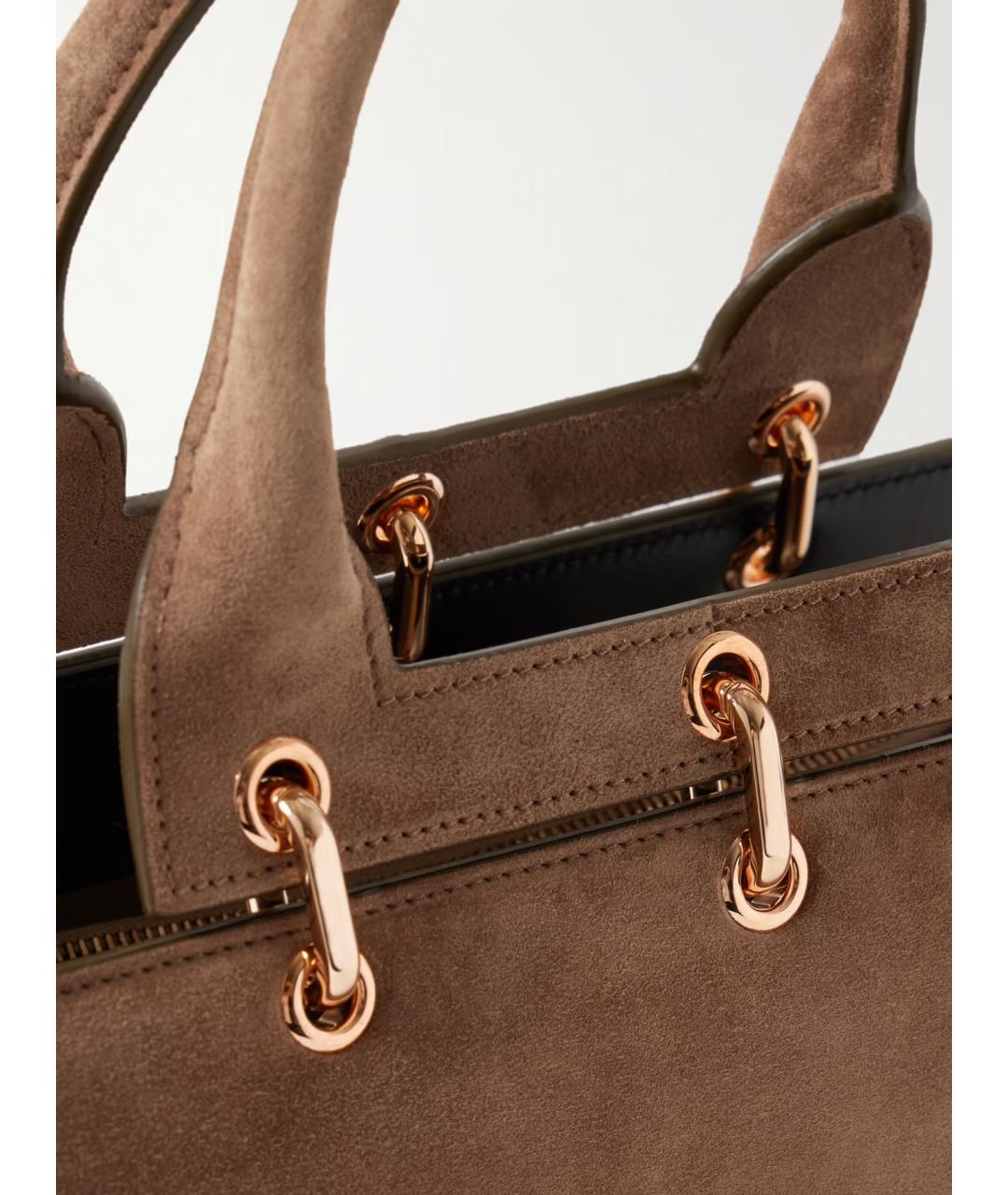 GABRIELA HEARST Коричневая замшевая сумка с короткими ручками, фото 6