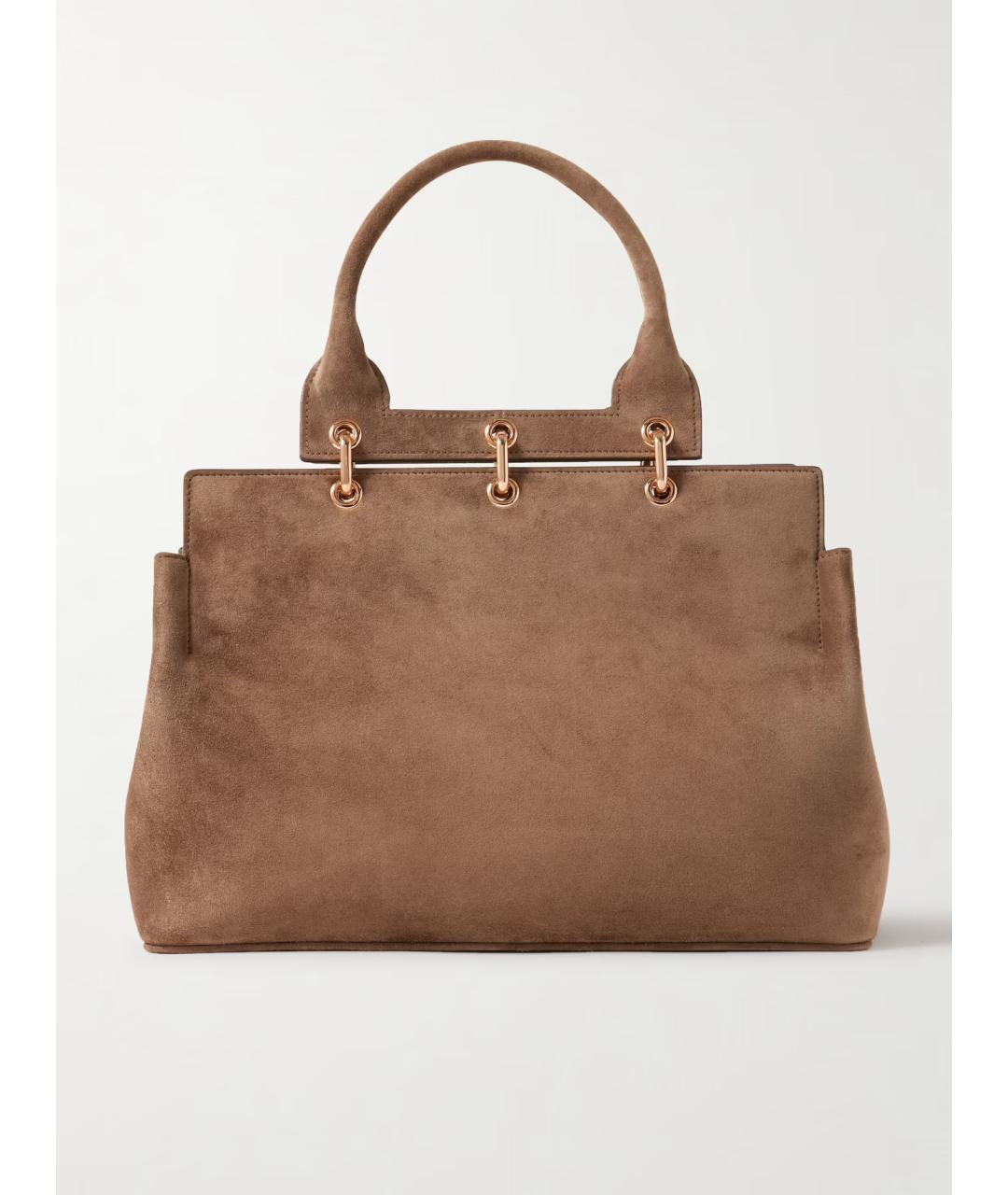 GABRIELA HEARST Коричневая замшевая сумка с короткими ручками, фото 7