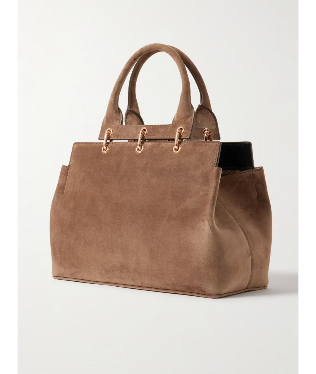 GABRIELA HEARST Коричневая замшевая сумка с короткими ручками, фото 4