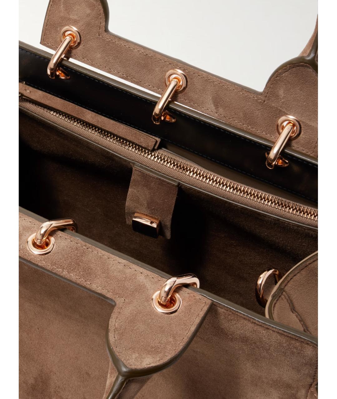 GABRIELA HEARST Коричневая замшевая сумка с короткими ручками, фото 5