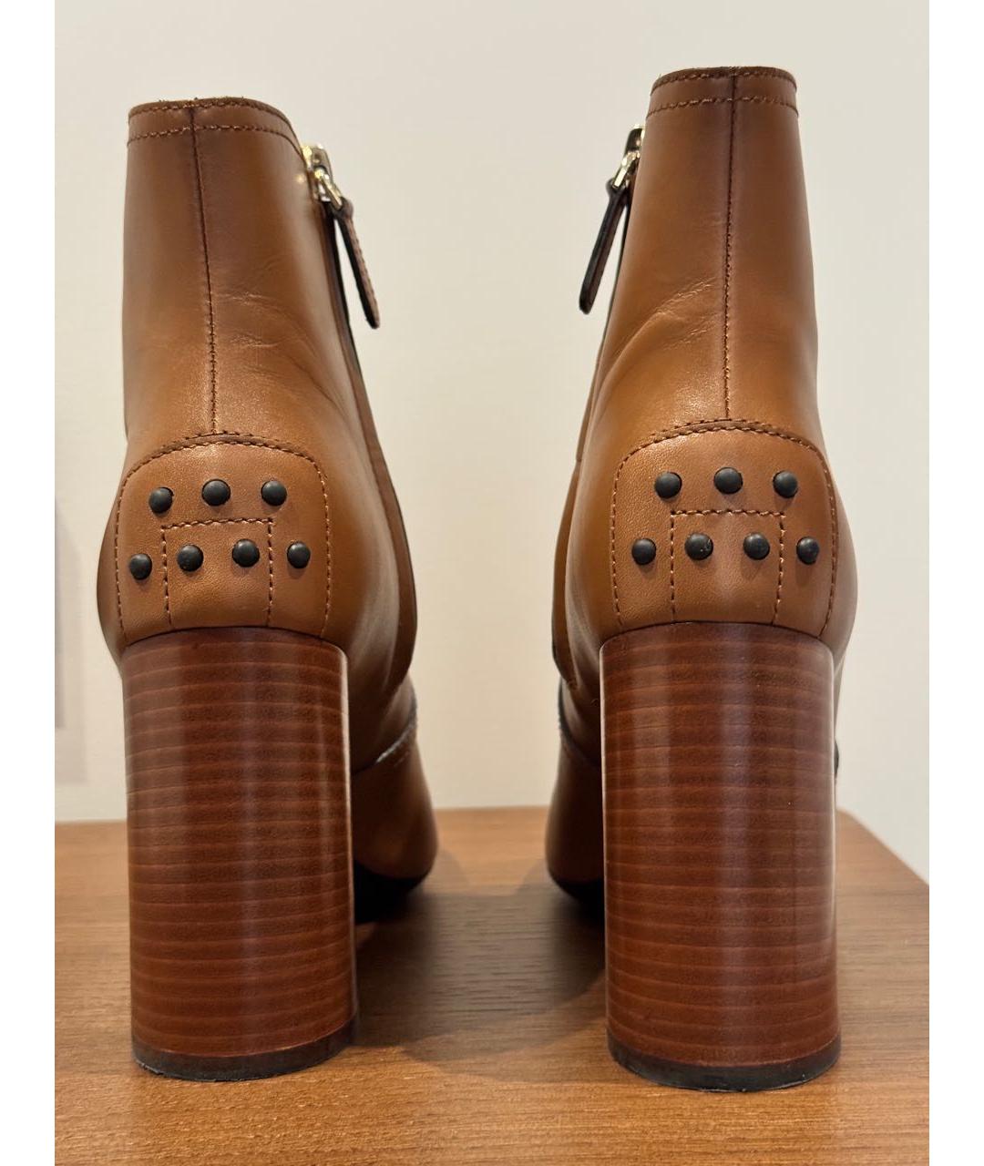 TOD'S Коричневые кожаные ботильоны, фото 4