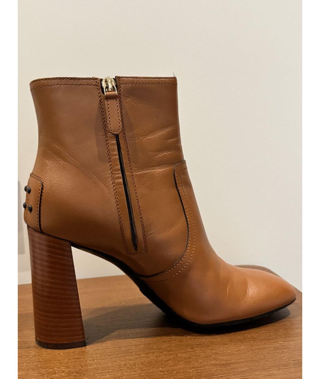 TOD'S Коричневые кожаные ботильоны, фото 5