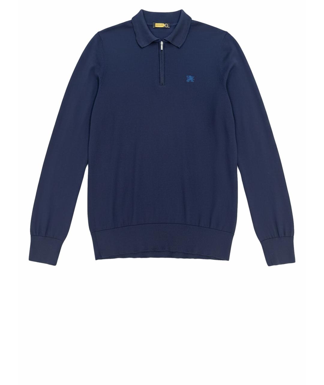 ZILLI Темно-синее поло с длинным рукавом, фото 1