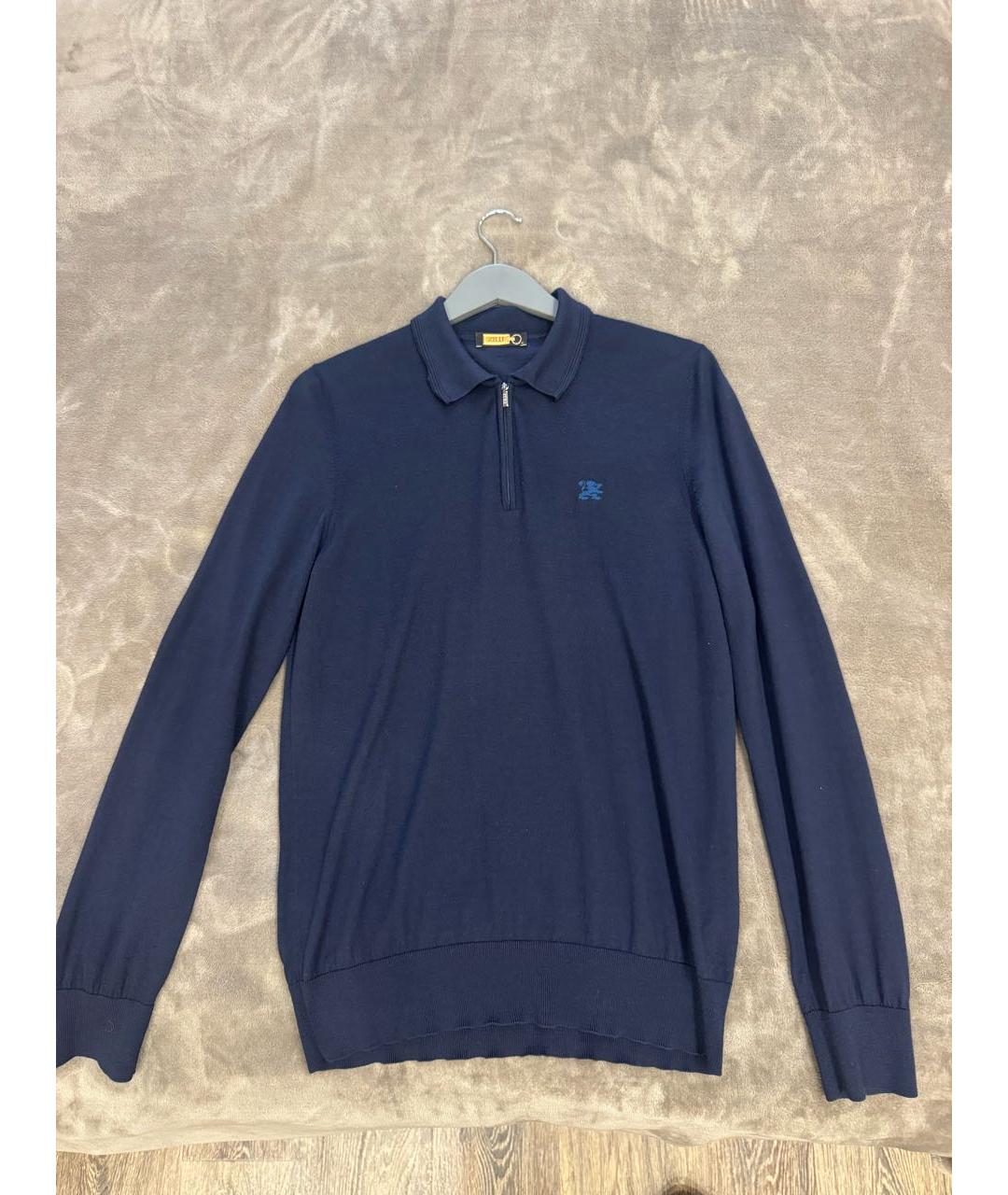 ZILLI Темно-синее поло с длинным рукавом, фото 6